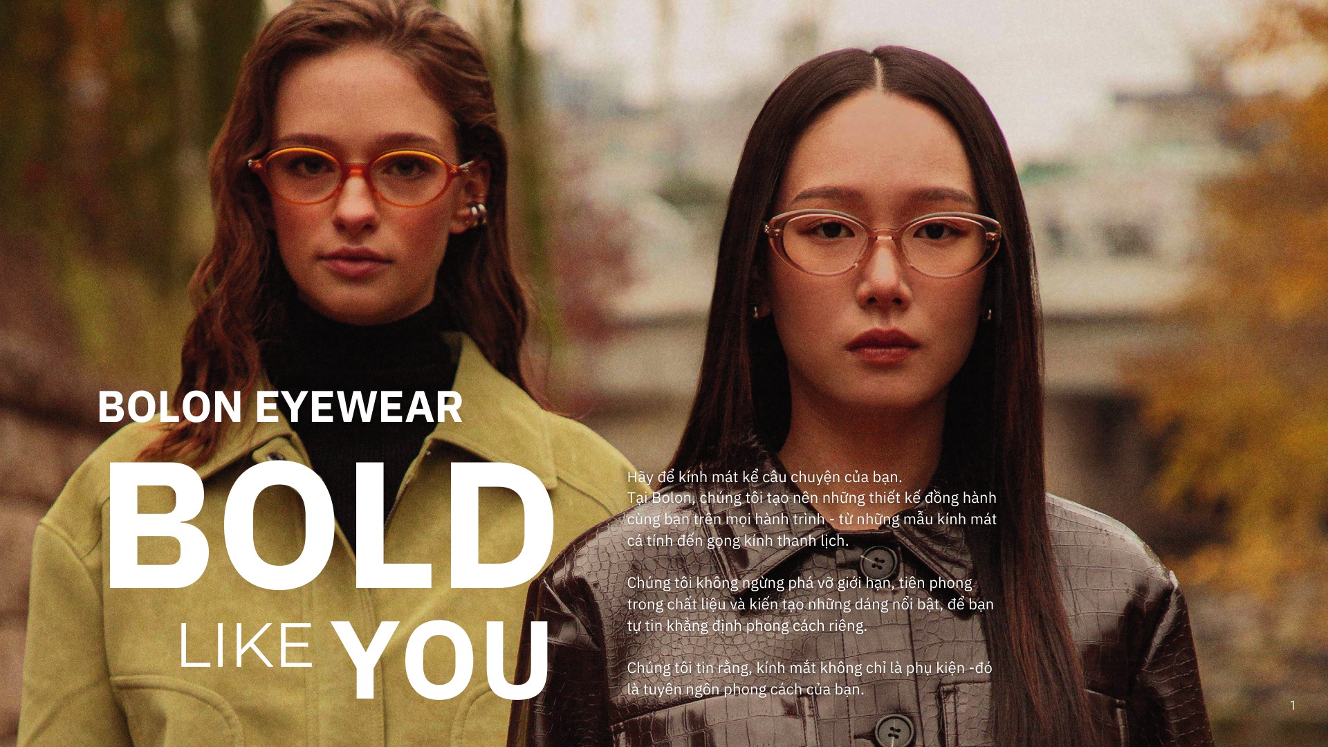 Lookbook Bolon Eyewear Xuân Hè 2026 — người mẫu đeo gọng kính thời trang
