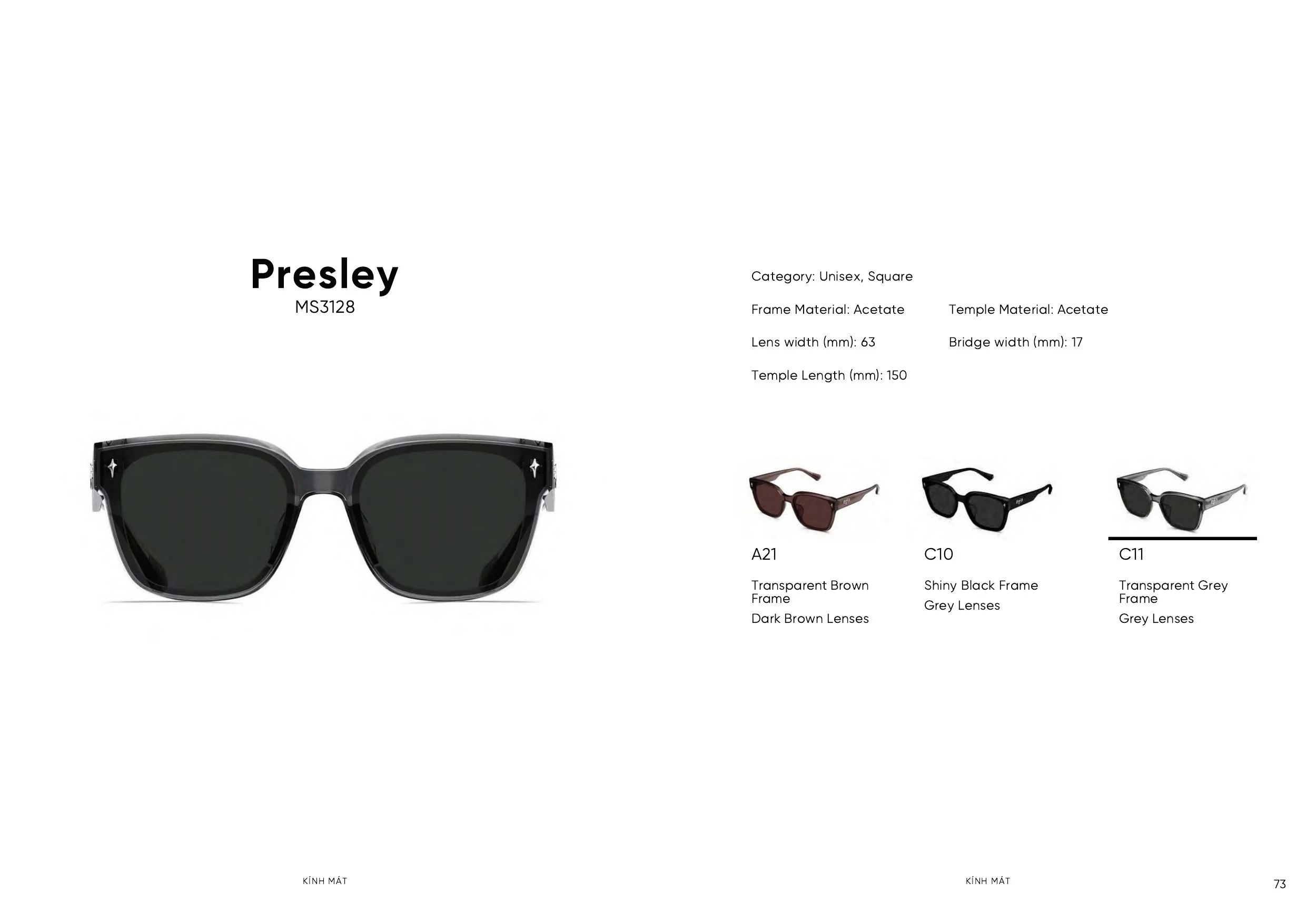 Trang catalogue Molsion SS26 số 74 — Presley MS3128
